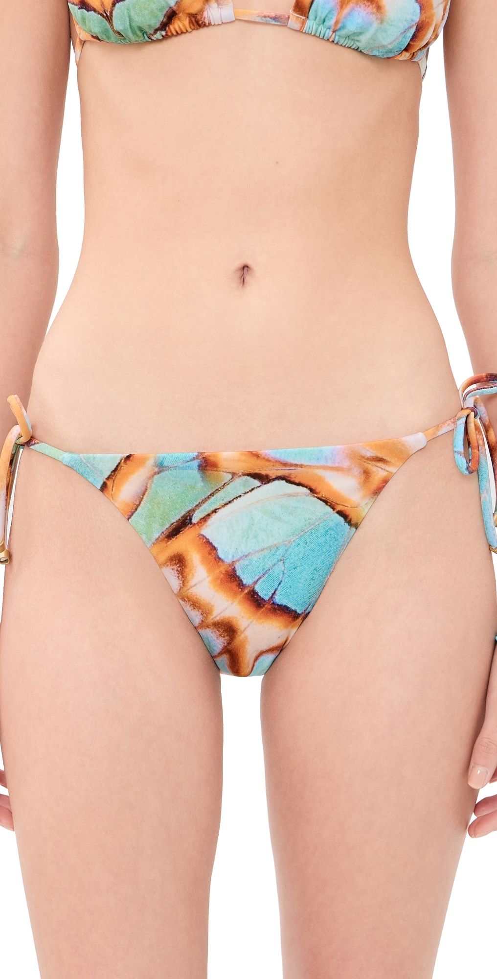 Vitamin A Elle Tie Side Bikini Bottoms MALACHITE BUTTERFLY XL