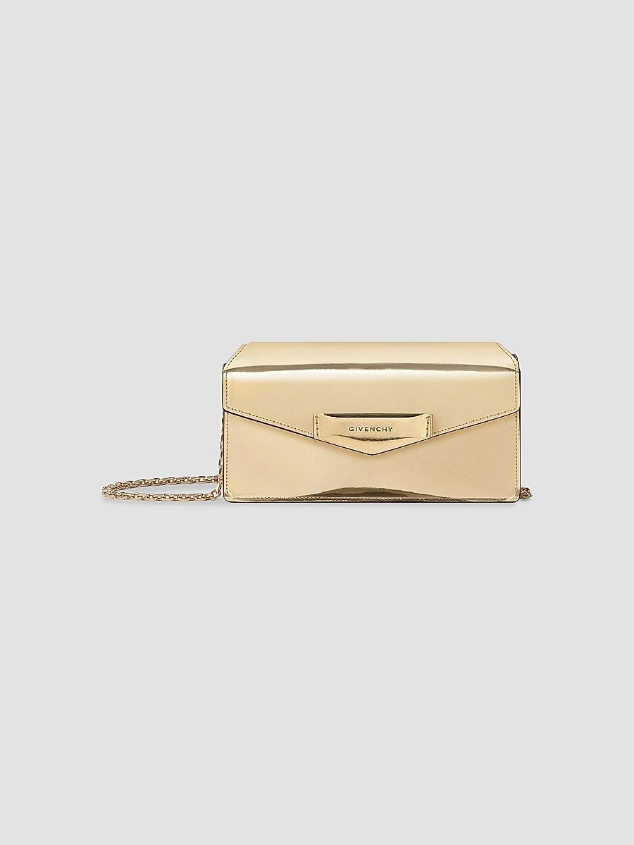 Givenchy Women's Antigona Wallet with Chain in Mirror Leather - Golden