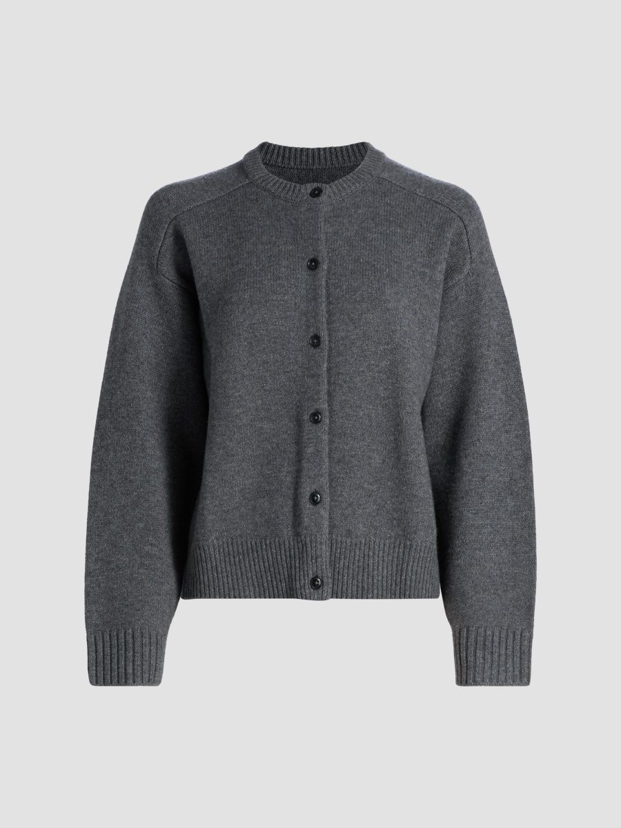 Loulou de Saison Women's Aidar Wool-Cashmere Cardigan - Anthracite Melange - Size Small