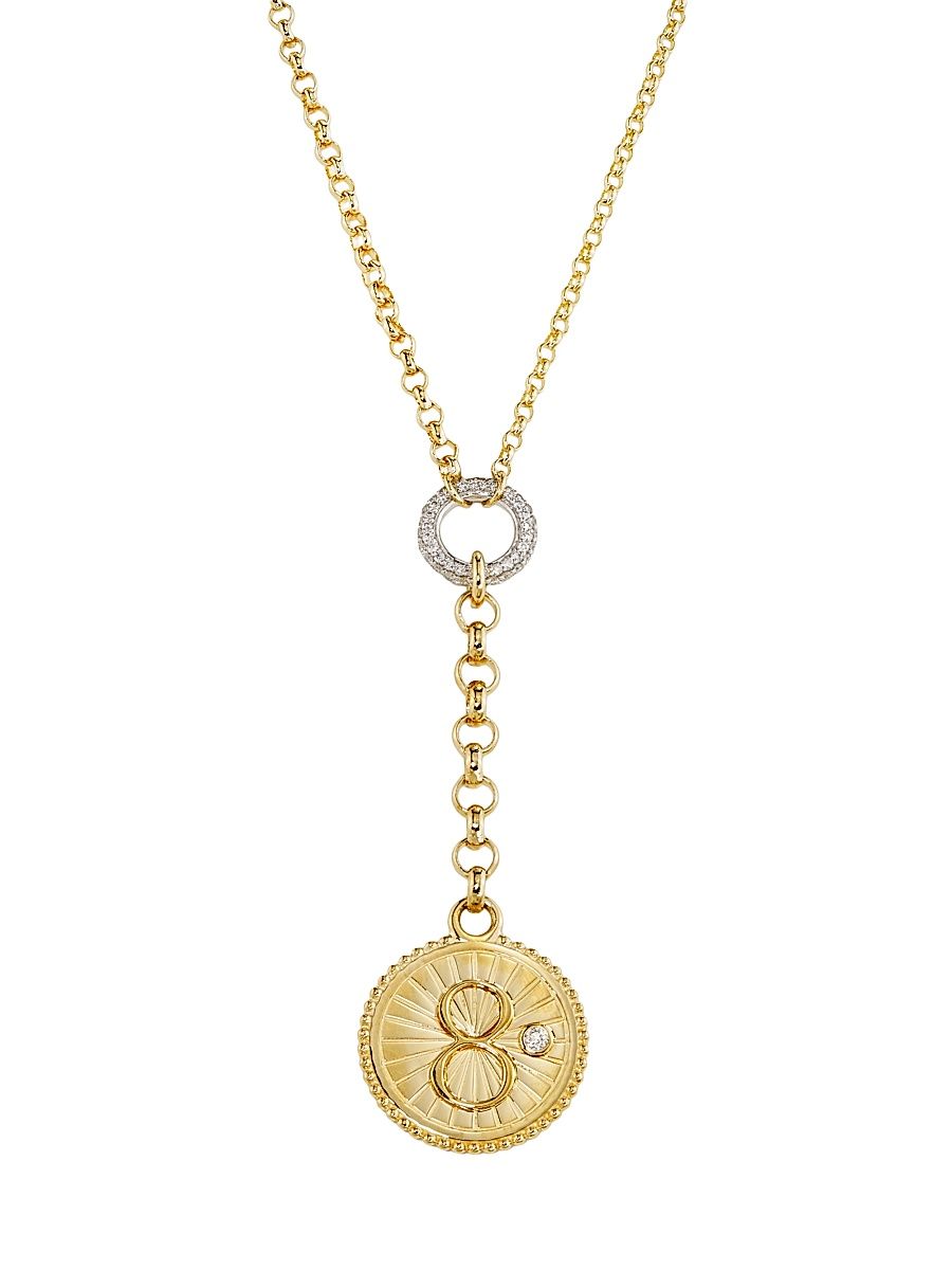 Women's Karma 18K Yellow Gold & 0.26 TCW Diamond "8" Pendant Necklace - Yellow Gold