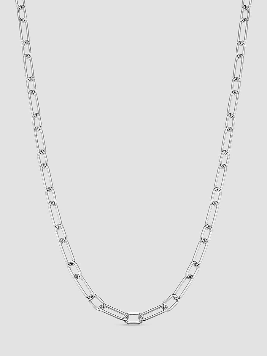 Oradina Women's Rhythm Link Necklace in Sterling Silver - Silver - Size 20