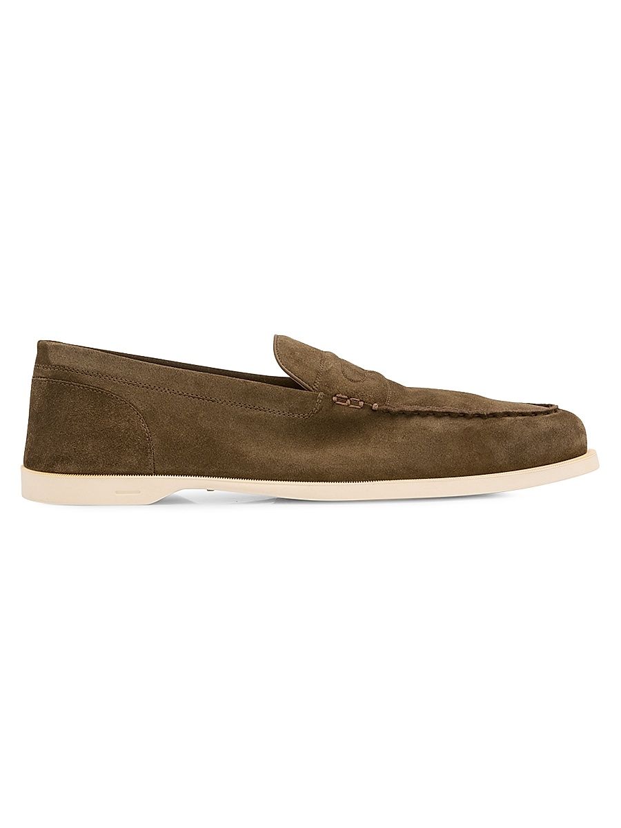 Men's Pace Suede Loafers - Olive - Size 11.5