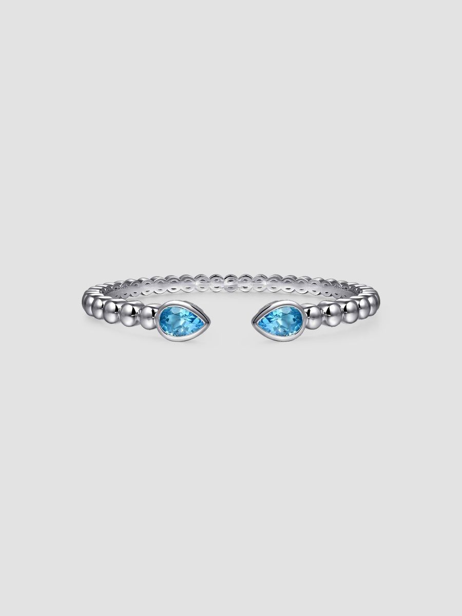 Gabriel & Co Women's Bujukan Sterling Silver & Swiss Blue Topaz Cuff/5.75" - Sterling Silver