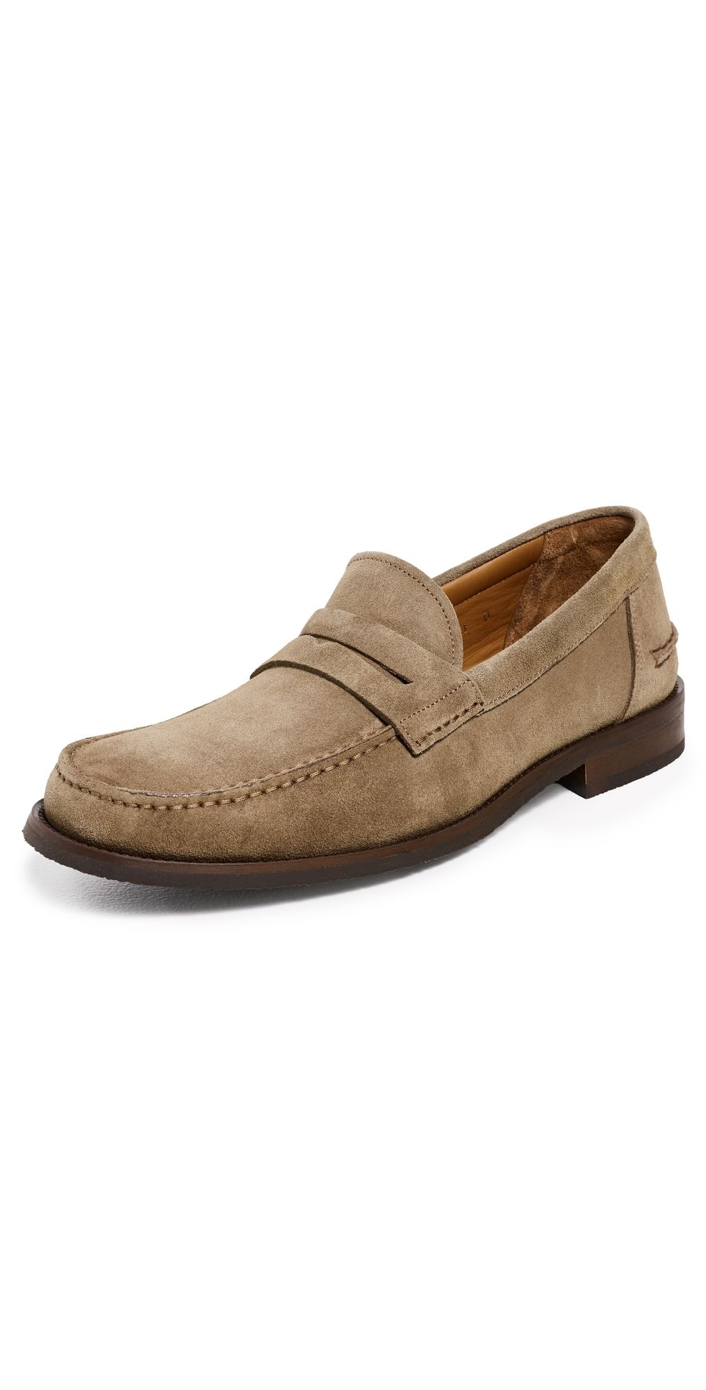 Allen Edmonds Sorrento Suede Penny Loafers Fawn 14