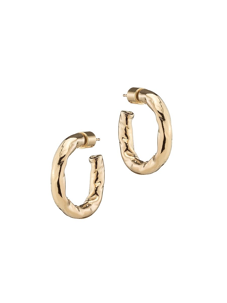 Women's Hailey 10K-Gold-Plated Oval Huggie Hoop Earrings - Yellow Gold
