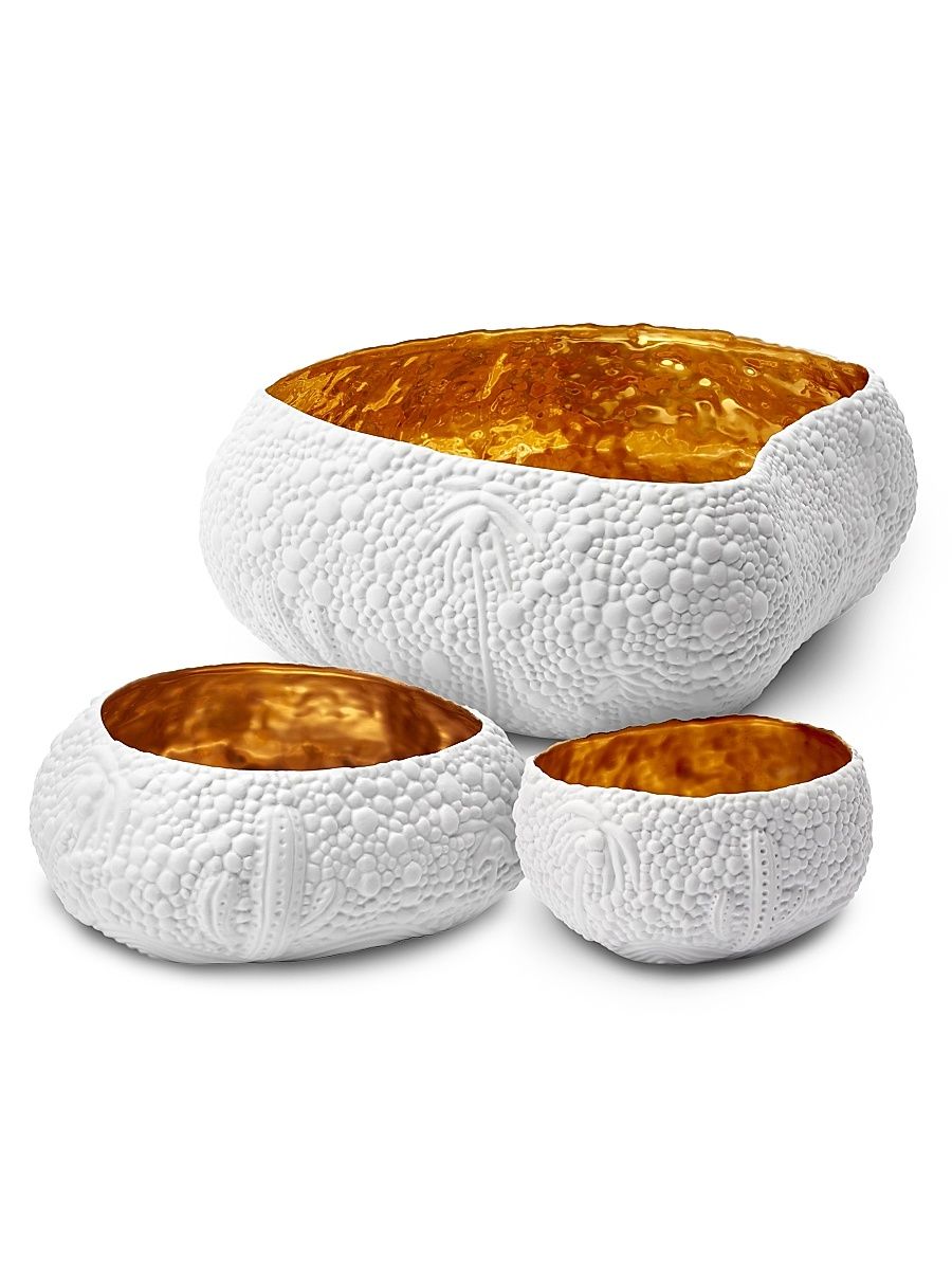 Haas Mojave 24K Gold & Porcelain Dessert Bowl - Size Large
