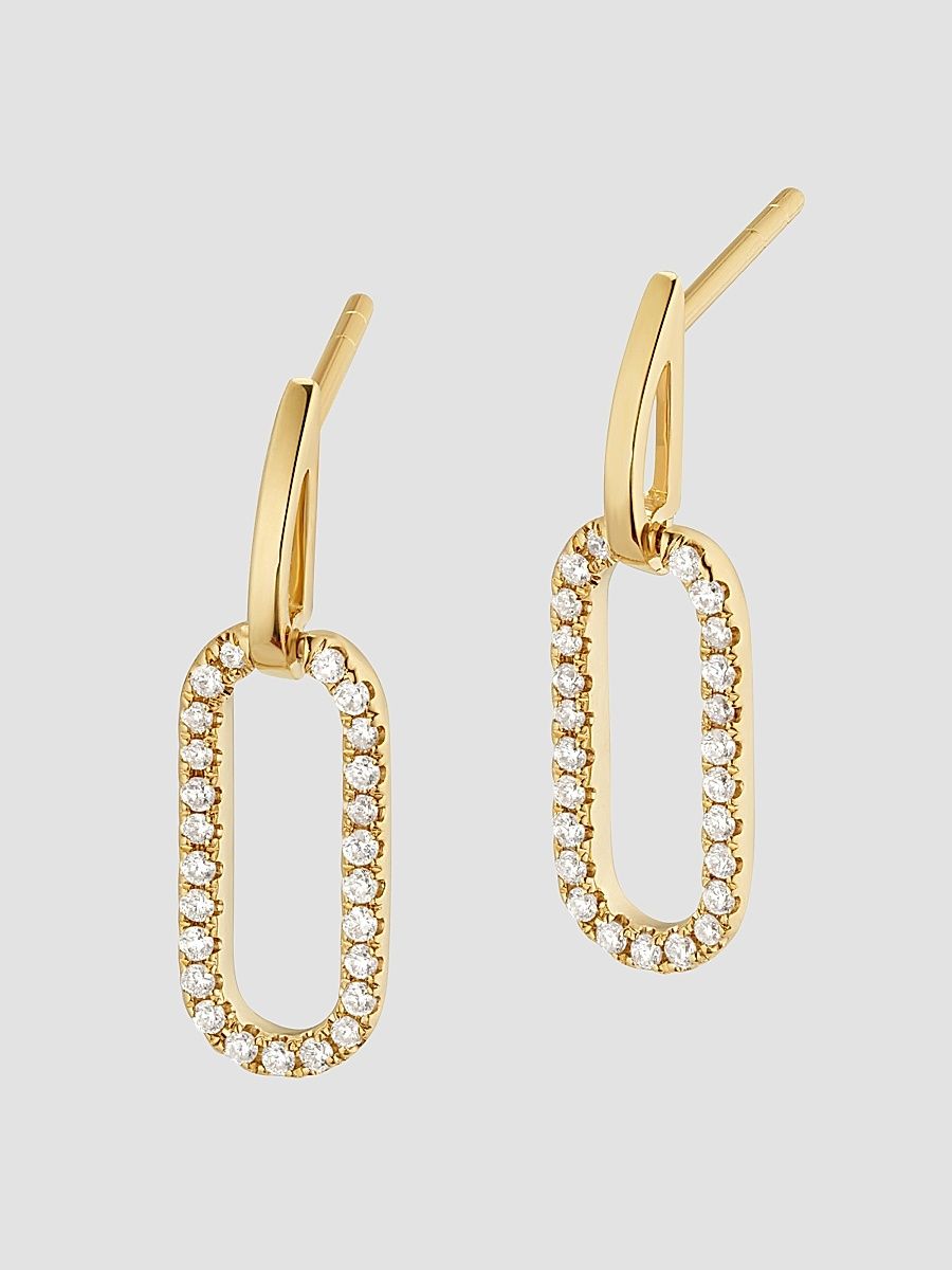 Women's 14K Yellow Gold Venice Link Diamond Drop Earrings - Gold
