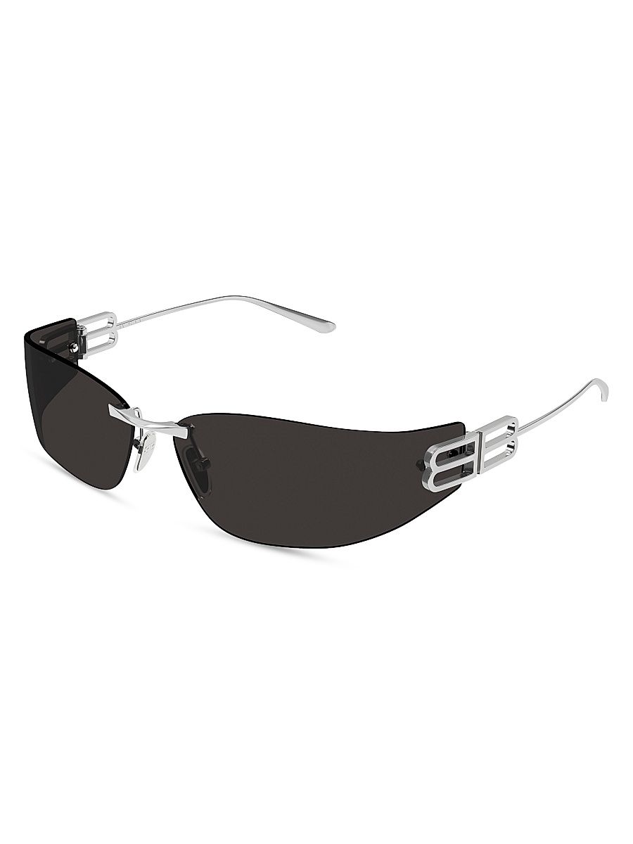 Women's Gossip 76MM Rectangular Sunglasses - Silver Black