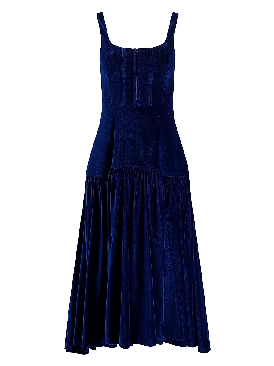 Women's Diana Structured Sleeveless Midi-Dress - Dark Midnight Blue - Size 8