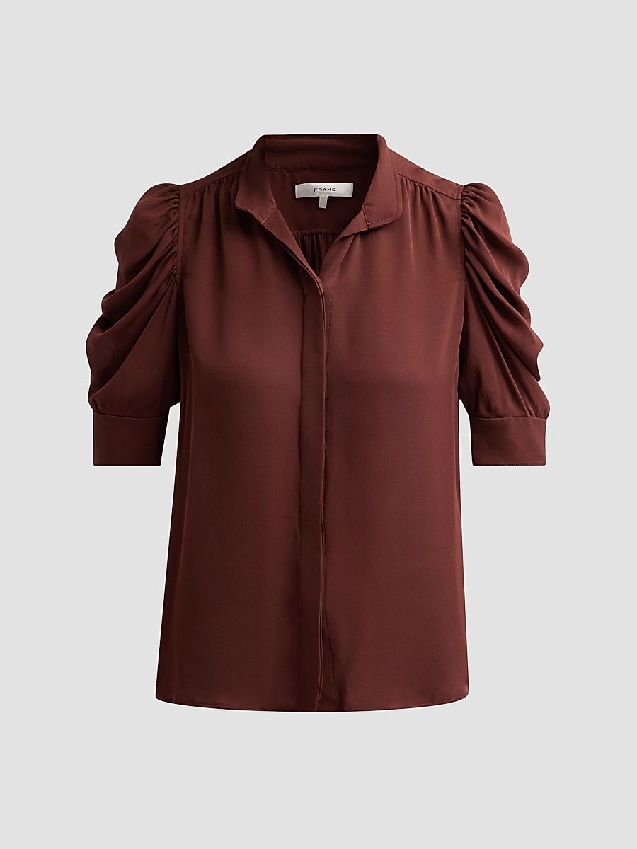Women's The Gillian Silk Top - Currant - Size XS
