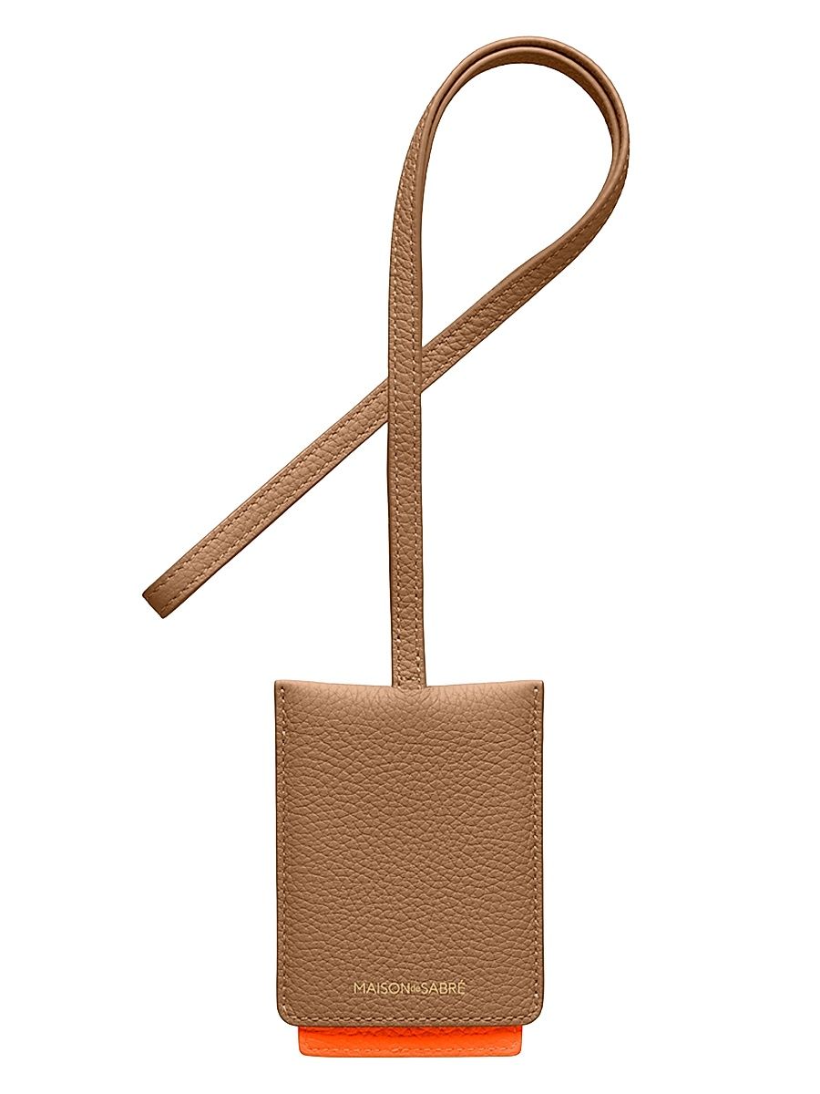 Maison de Sabre Leather ID Lanyard Holder - Manhattan Sandstone
