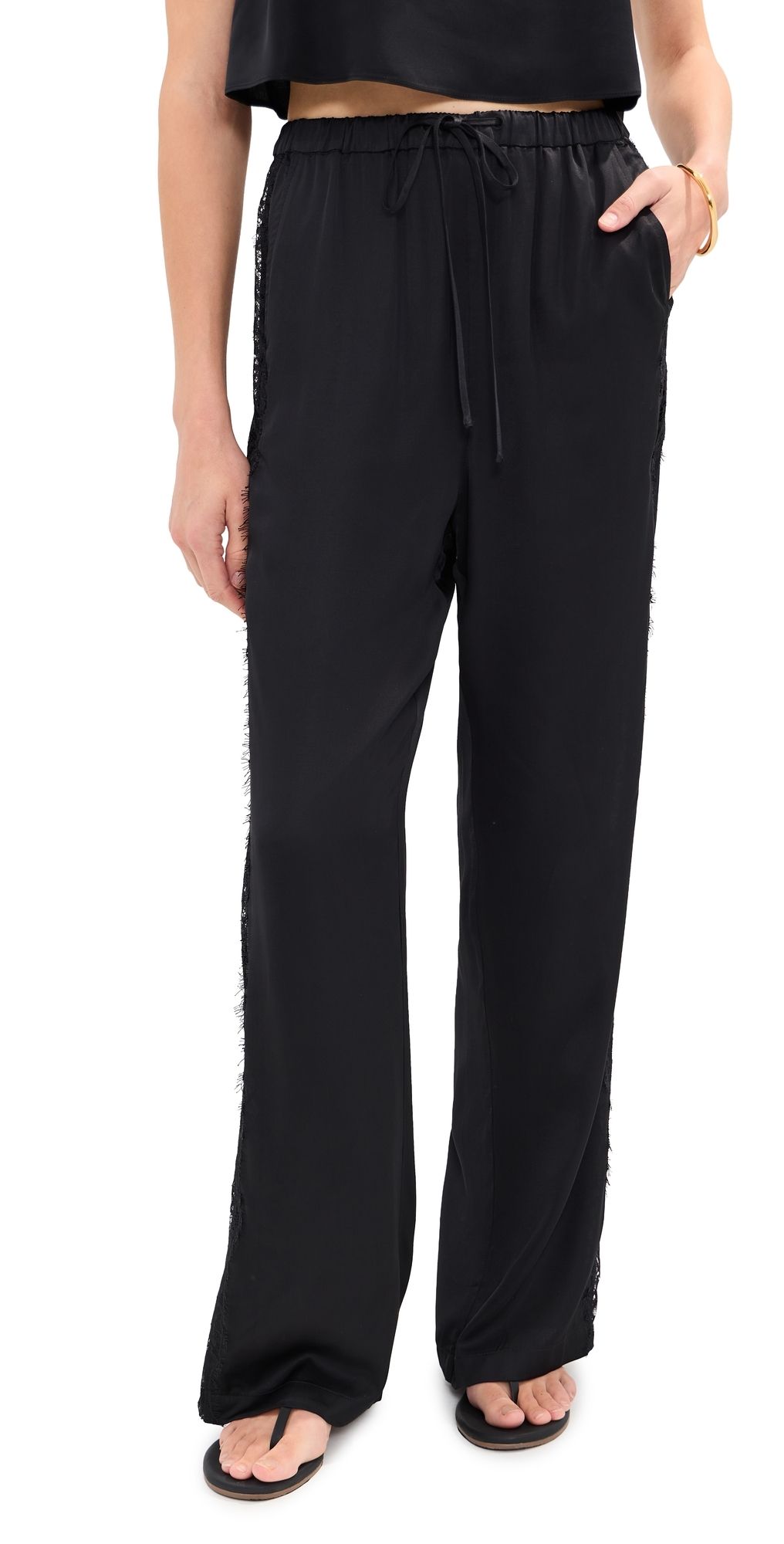 LE BOP Lauren Satin Pants Black XS