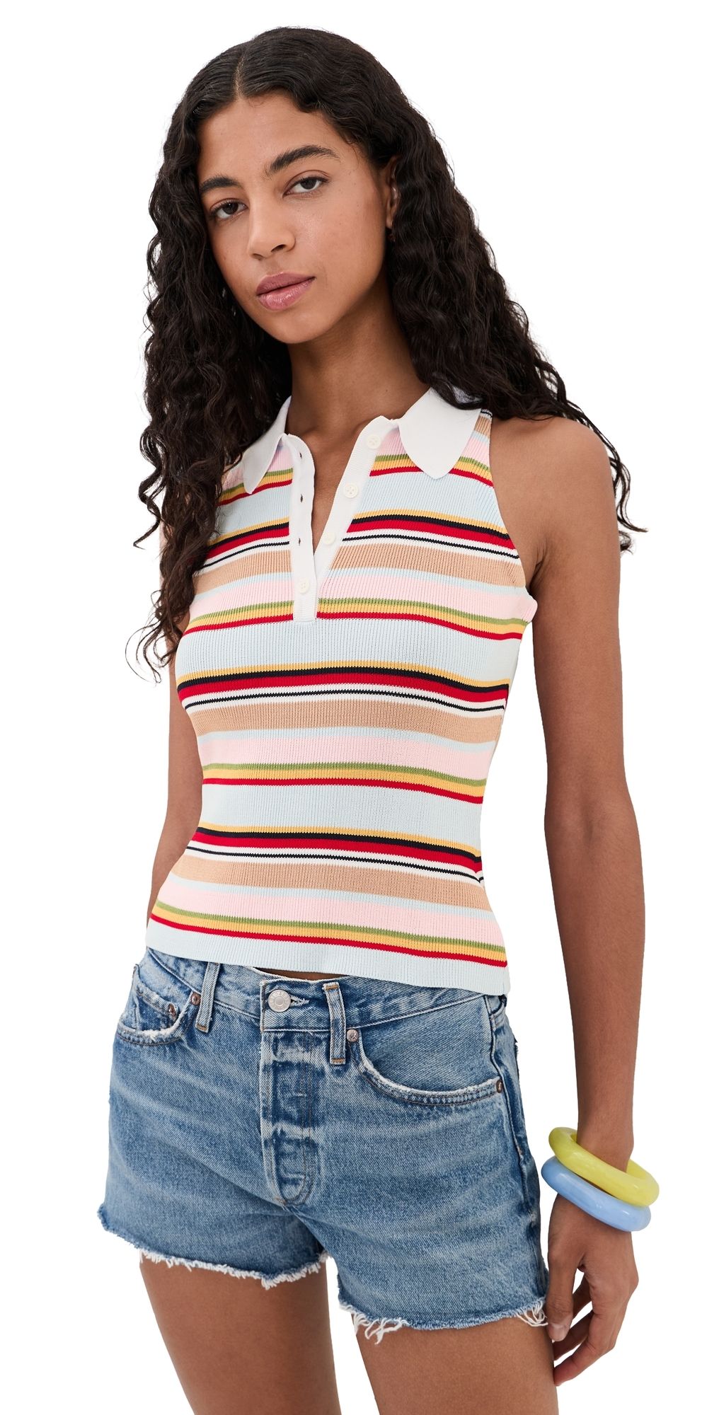 Rowing Blazers Halter Polo Tank Top Multi-Color L
