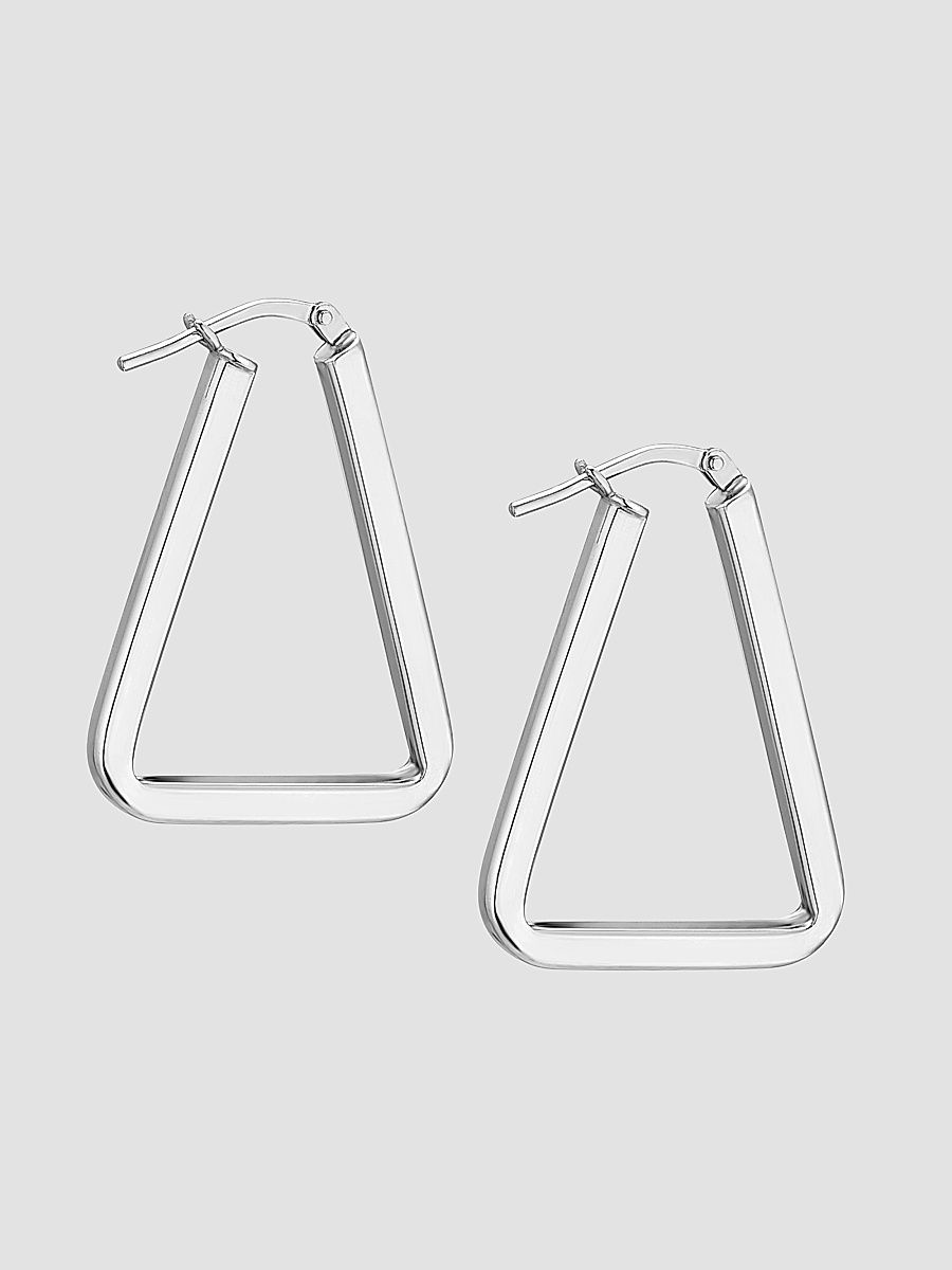 Women's Trinity Midi Hoops in Sterling Silver - Silver