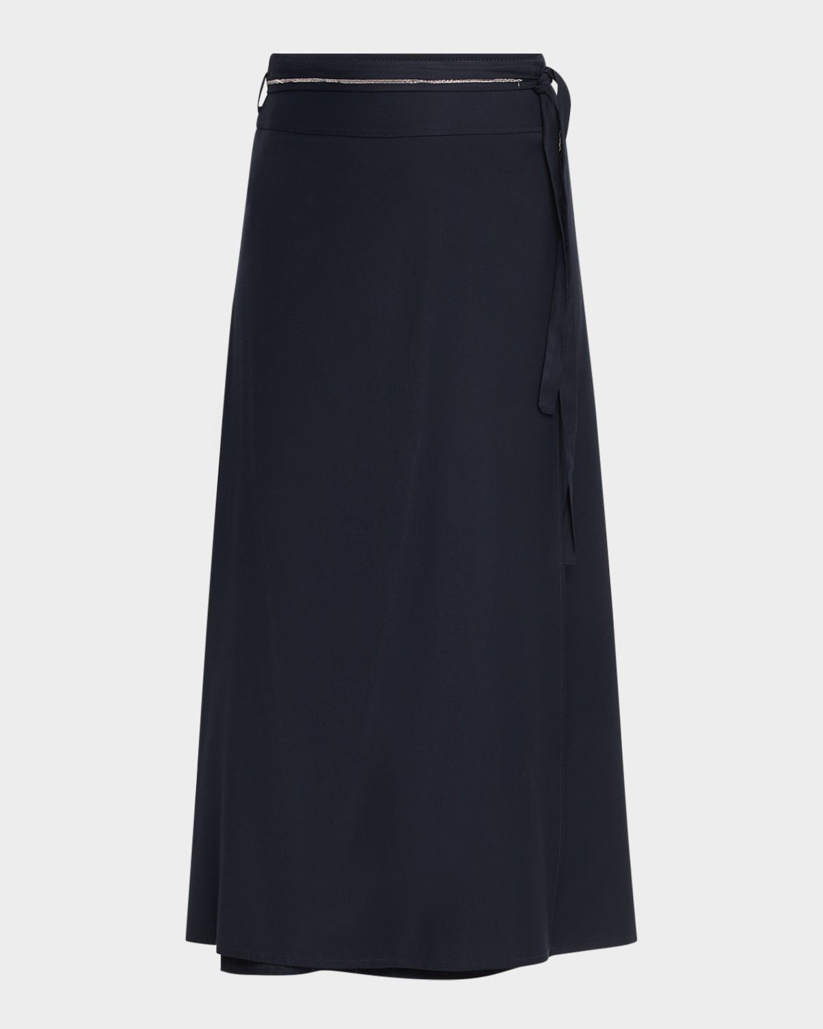 Punto Luce Tie-Waist Midi Skirt