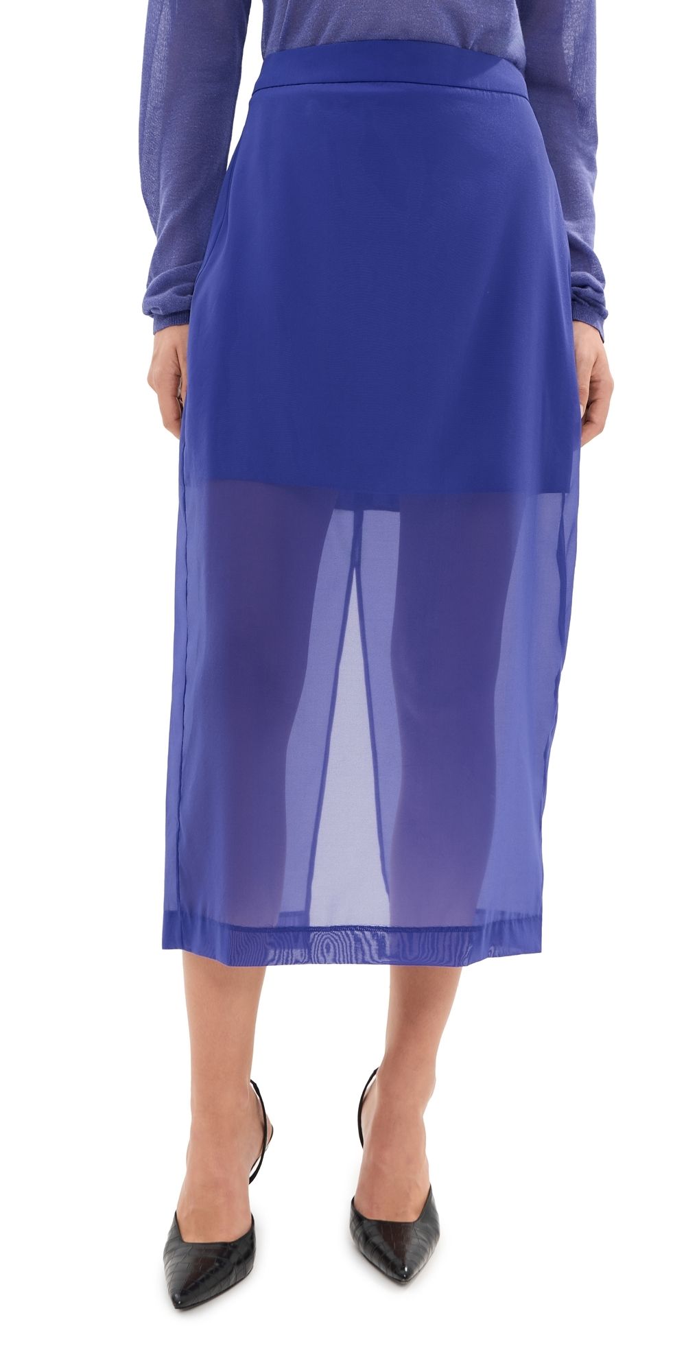 LE BOP Olivia Organza Skirt Deep Iris 8