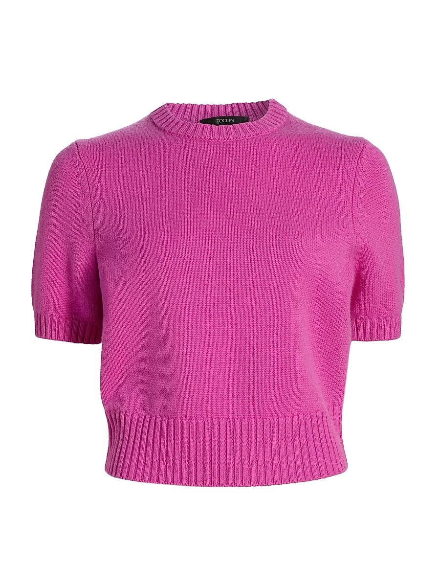Women's Elsie Short-Sleeve Sweater - Fuchsia - Size Large