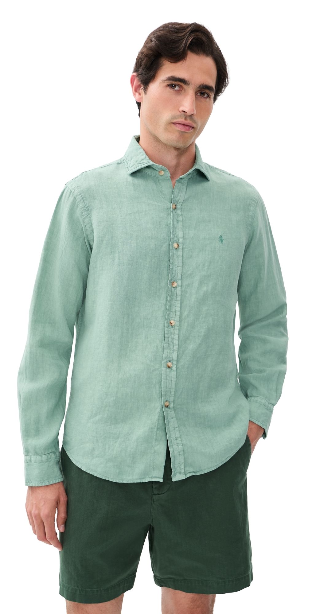 Polo Ralph Lauren Linen Button Down Shirt Faded Mint XL