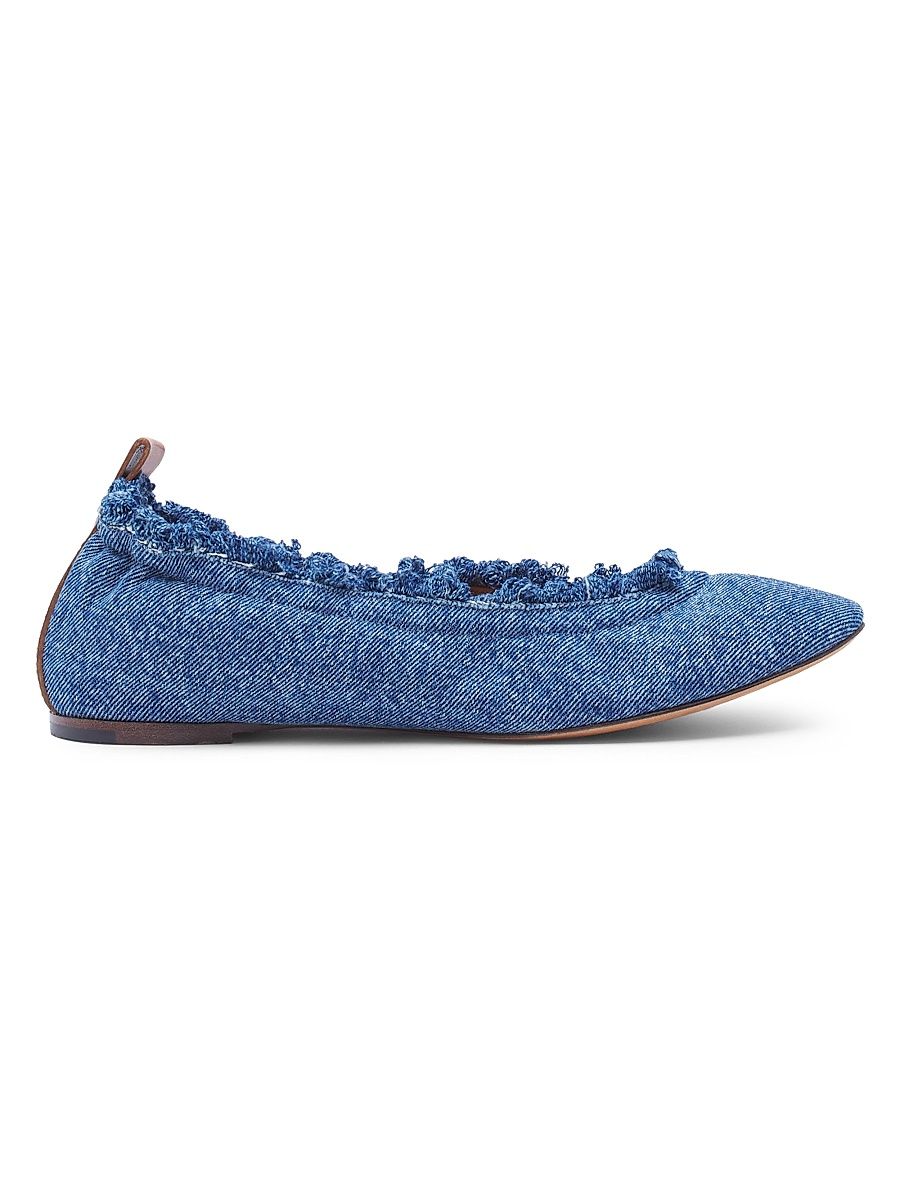 Women's Ballerina Denim Flats - Denim Blue - Size 9