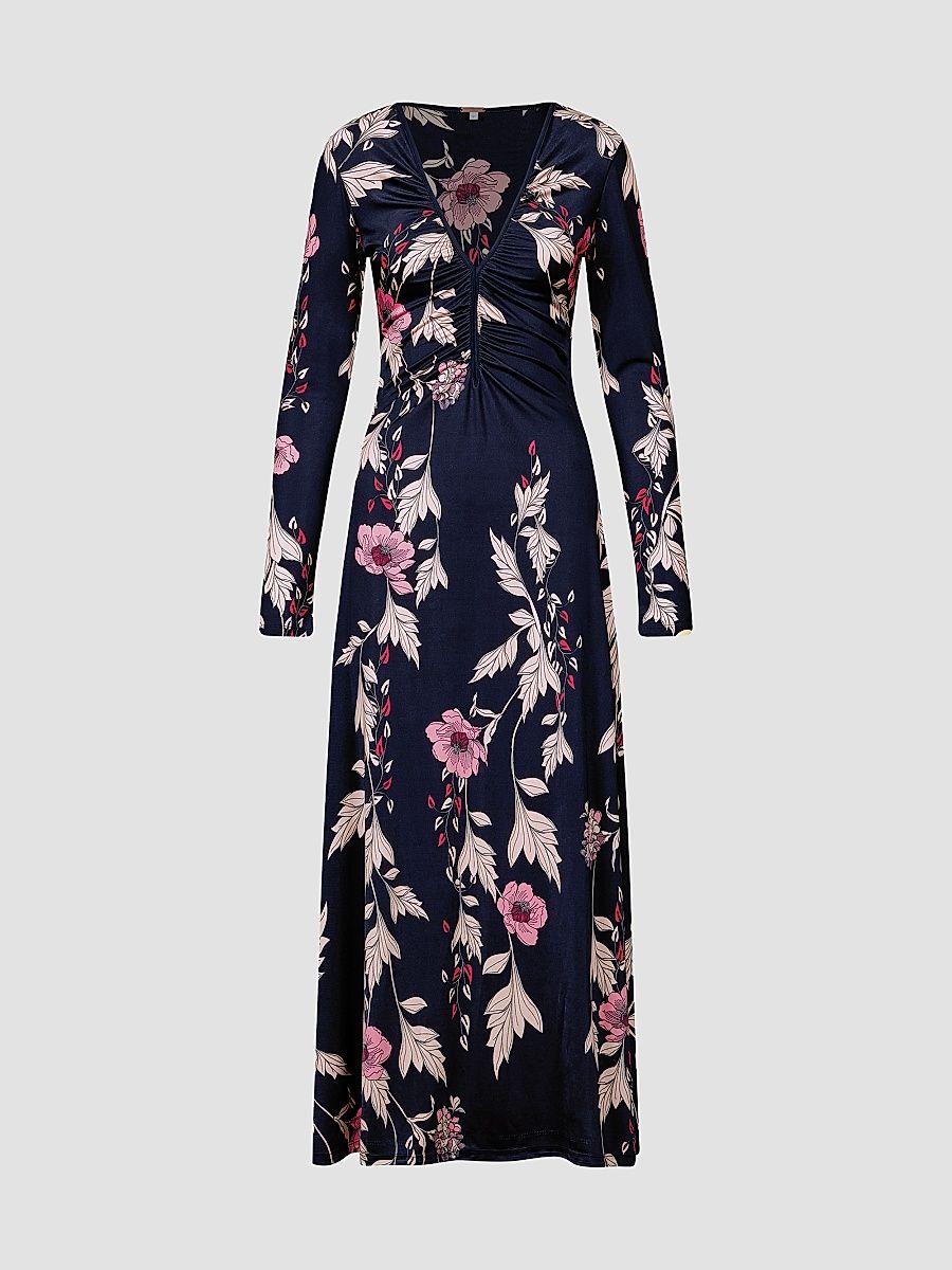 Women's Alma Bordada Maxi Dress - Navy Ecru - Size 4