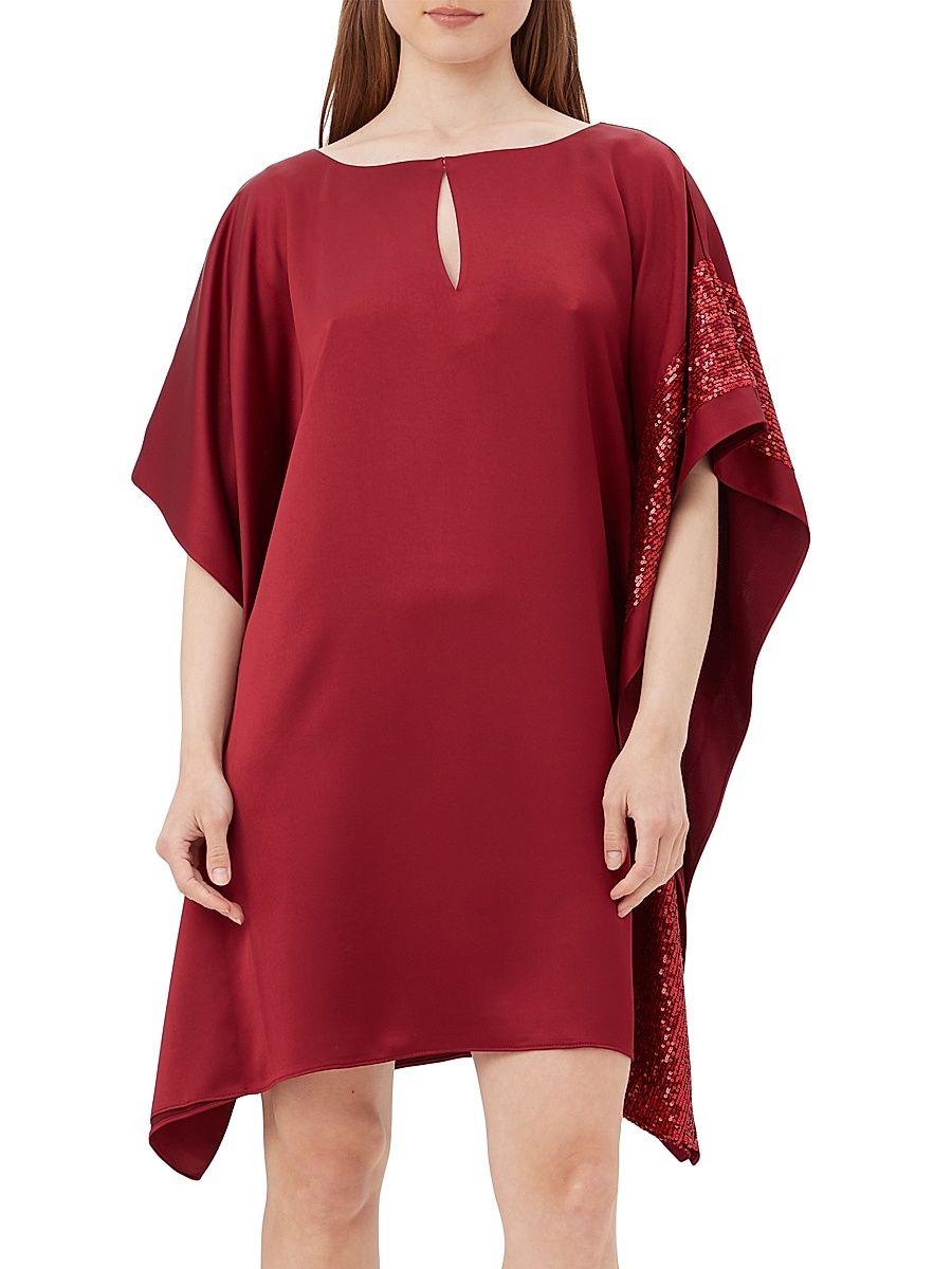 Women's Renna Cape Keyhole Dress - Ruqa Red - Size Small