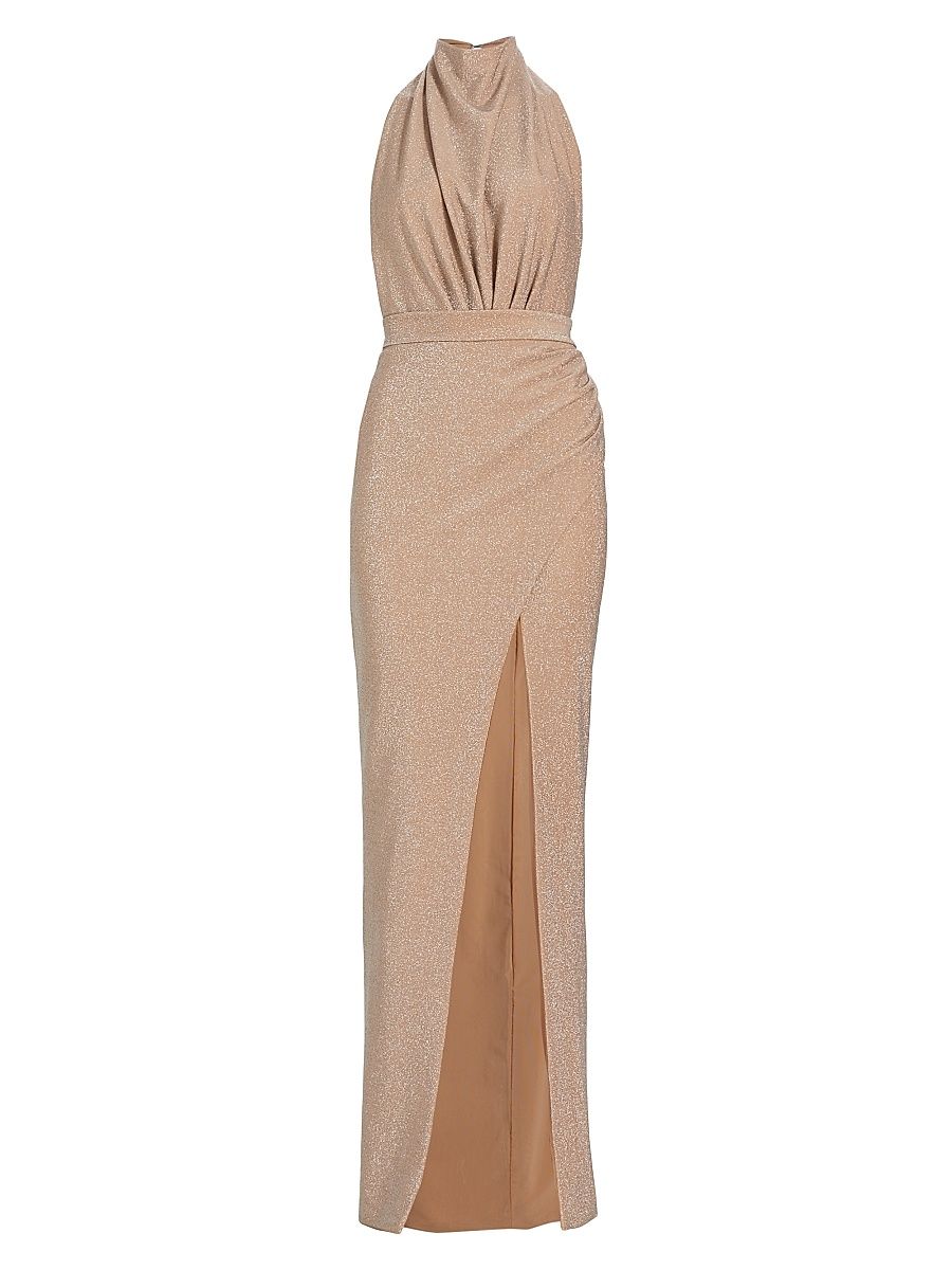 Women's Tara Draped Open-Back Gown - Blush - Size 8