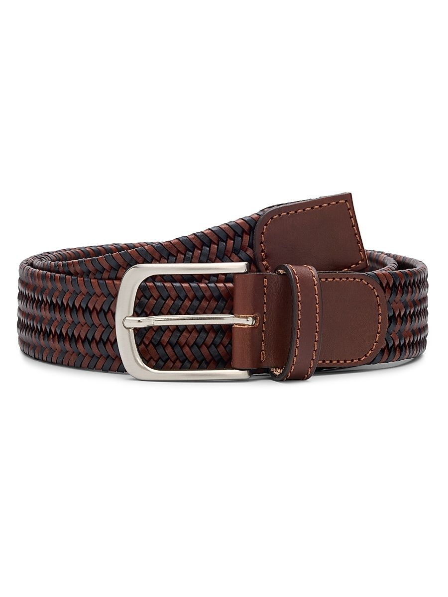 Women's Stretch Woven Leather Belt - Java - Size 44