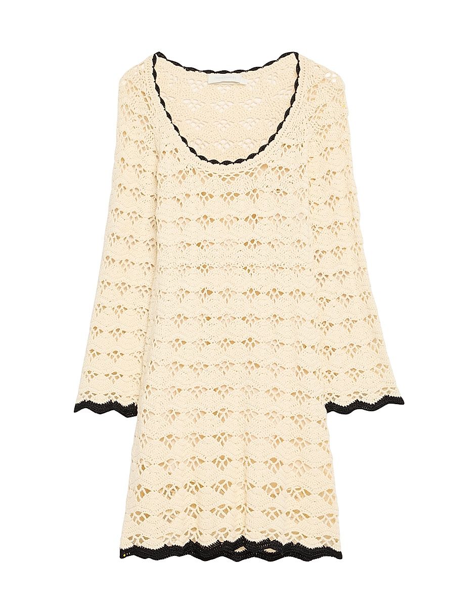 Women's Rhiannon Crochet Minidress - White Black - Size 8