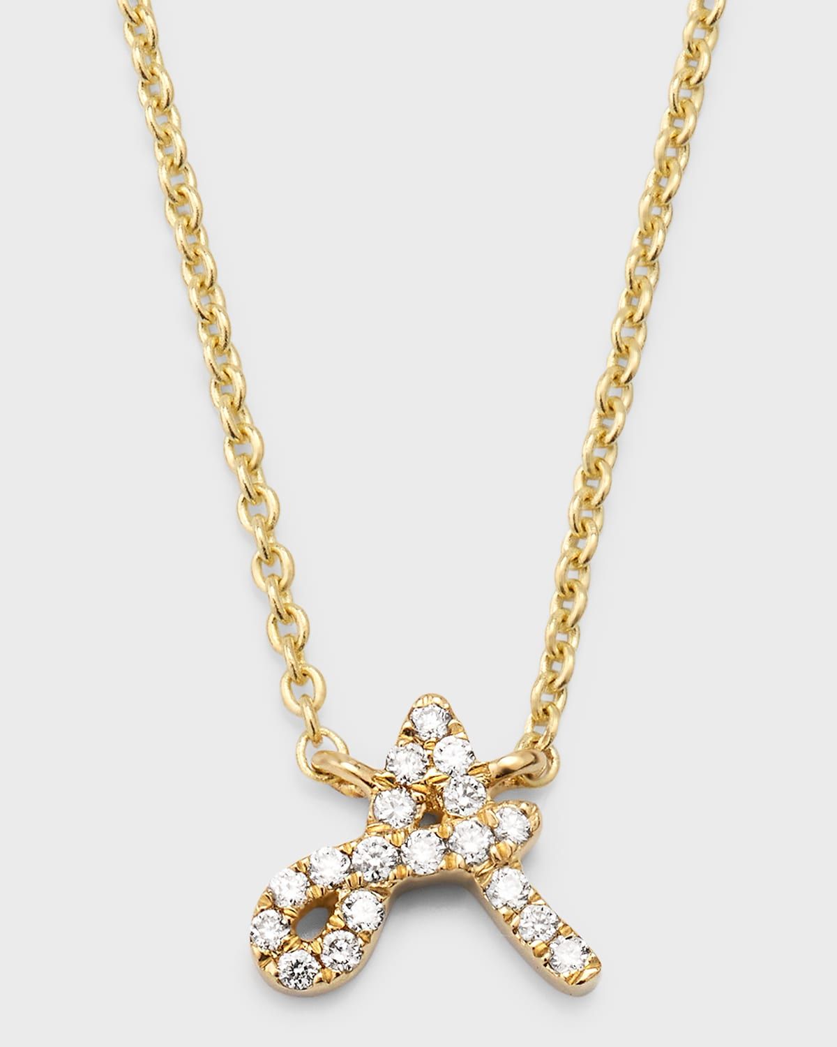 14k Diamond Pave Initial Necklace