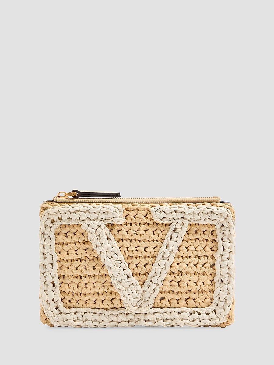 Women's Viva Superstar Synthetic Raffia Pouch - Natural Butter