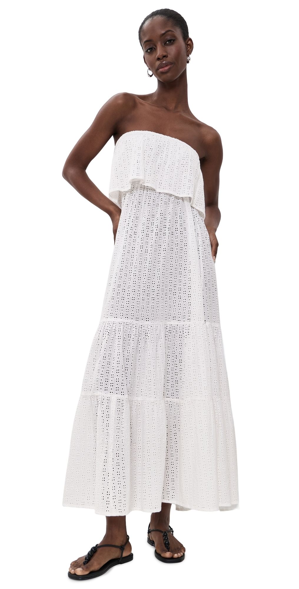 RESA Joni Maxi Dress White Eyelet L
