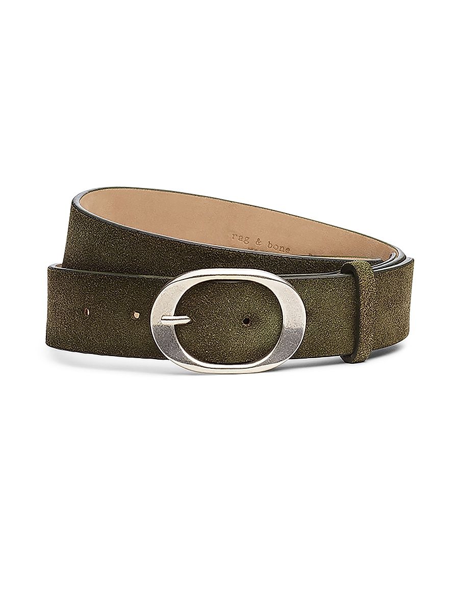Women's Vera Suede Belt - Olive Suede - Size Medium