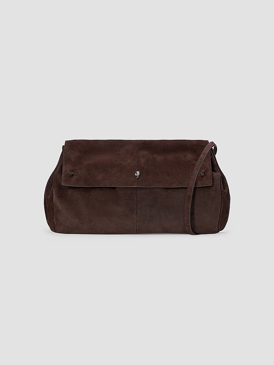 Women's Cy Oversized Suede Crossbody Bag - Espresso