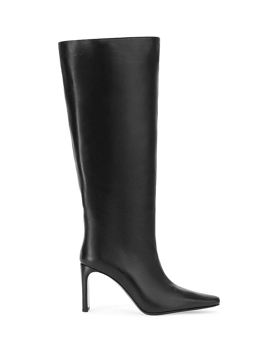 Women's Wally 90MM Leather Boots - Black - Size 12