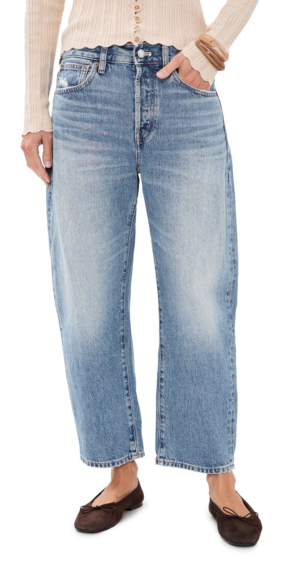 Madewell The Short Barrel-Leg Jeans Solstice Wash 31