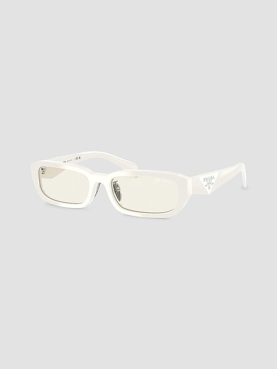 Prada Women's 53MM Rectangular Sunglasses - White Metallic