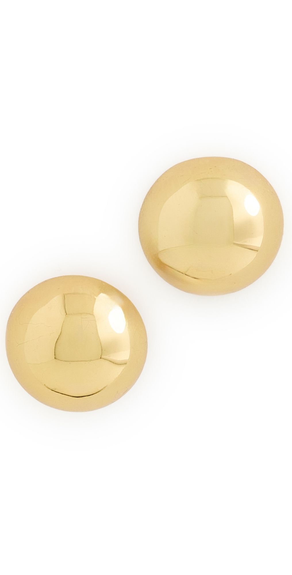 Kenneth Jay Lane Polished Domed Button Earrings Gold One Size