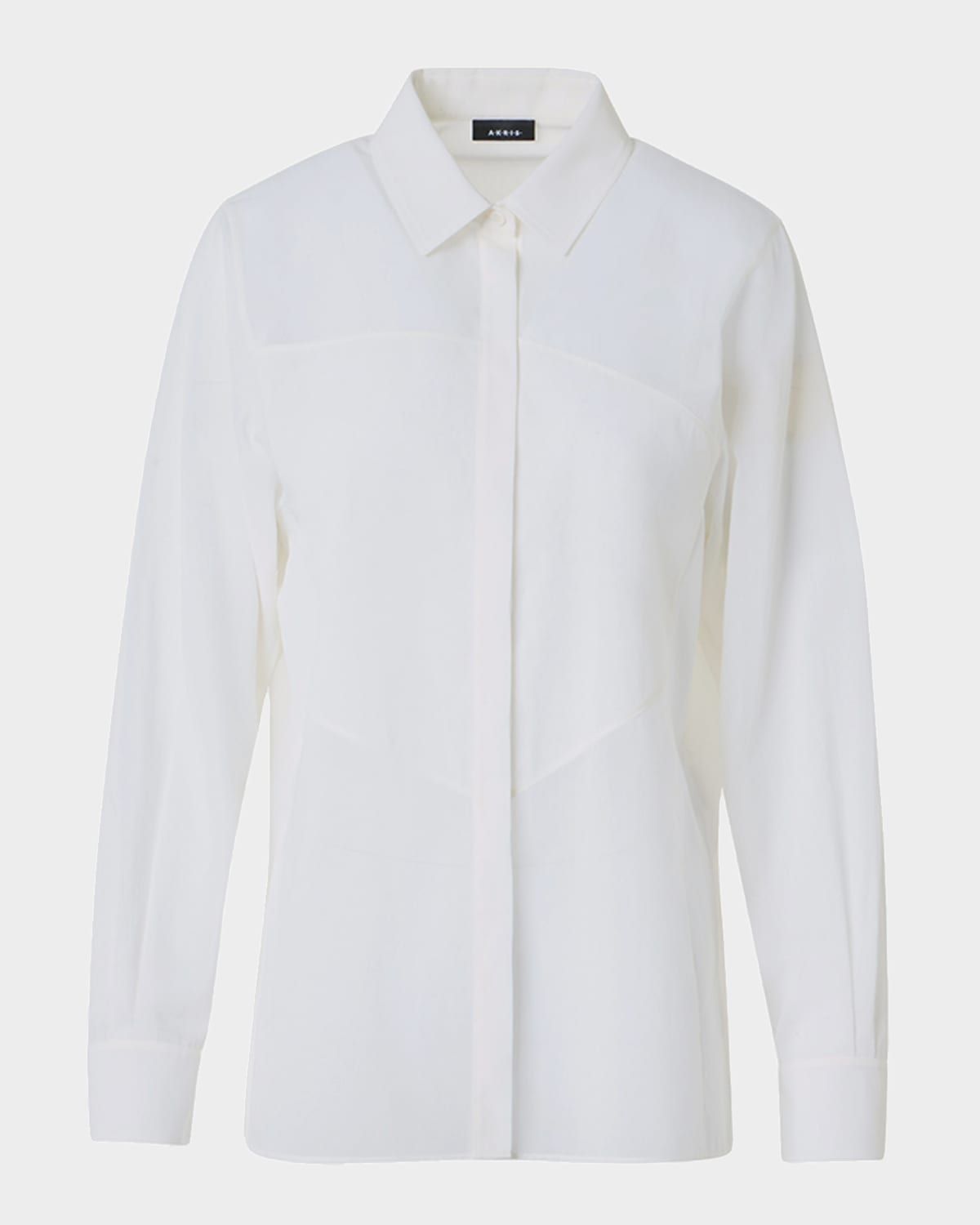 Geometric Paneled Cotton Button-Down Shirt