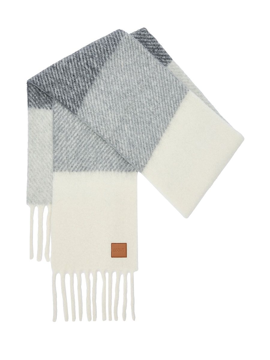 Women's Colorblocked Scarf - Grey White