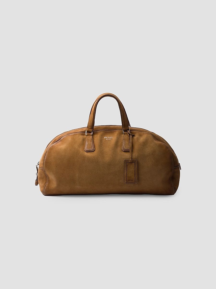 Men's Suede Duffle Bag - Brown
