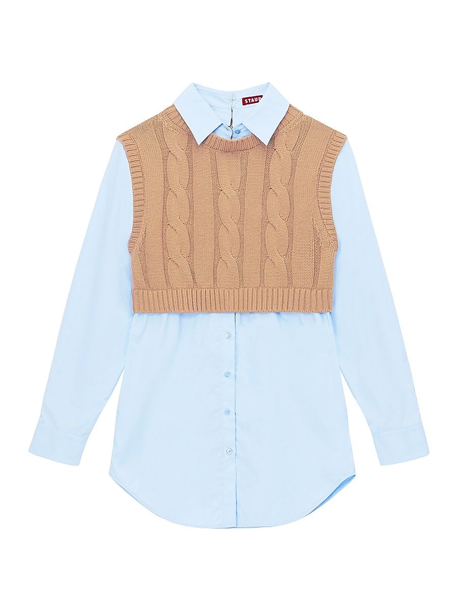 Women's Cooper Sweater Shirt - Camel French Blue - Size XS