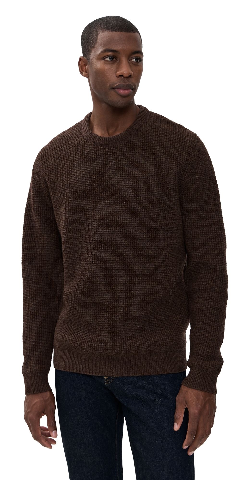 Taylor Stitch The Sidecountry Merino Waffle Crew Sweater Heather Marsh 38