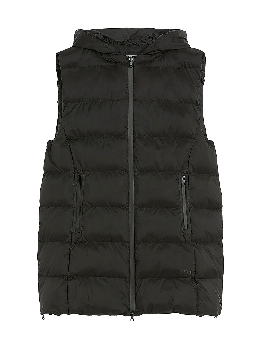 Women's Padded Nylon Canvas Gilet - Black - Size 8