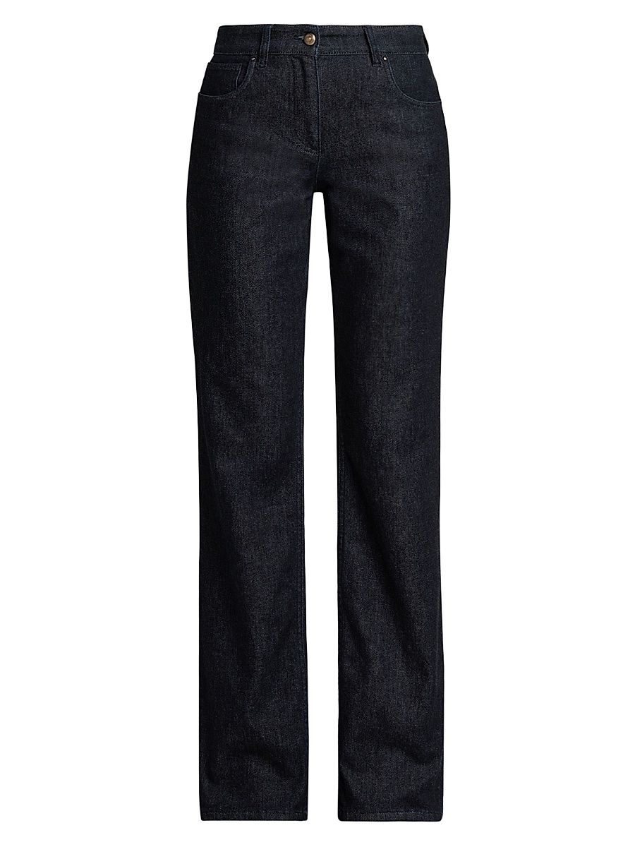 Women's Textured Straight-Leg Jeans - Blue Black - Size 2