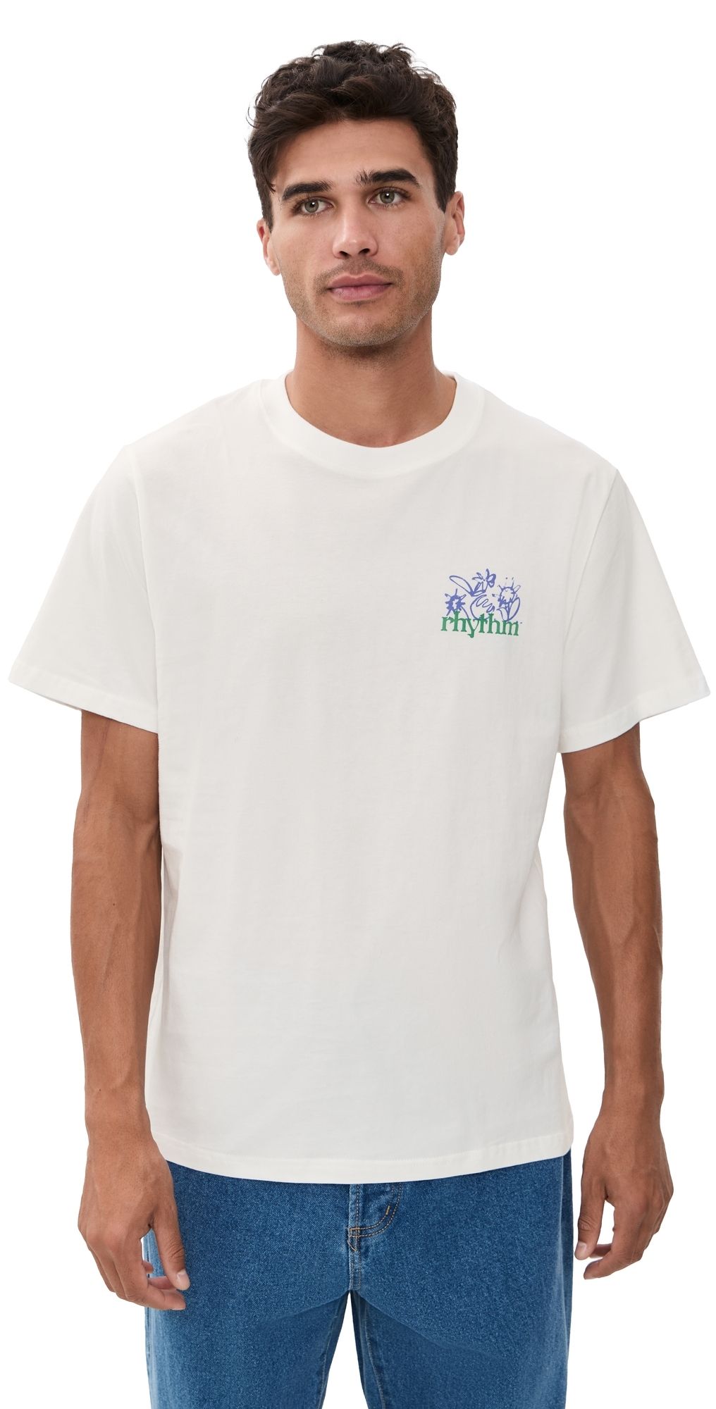 Rhythm Old Growth Livin Short Sleeve T-Shirt Vintage White L