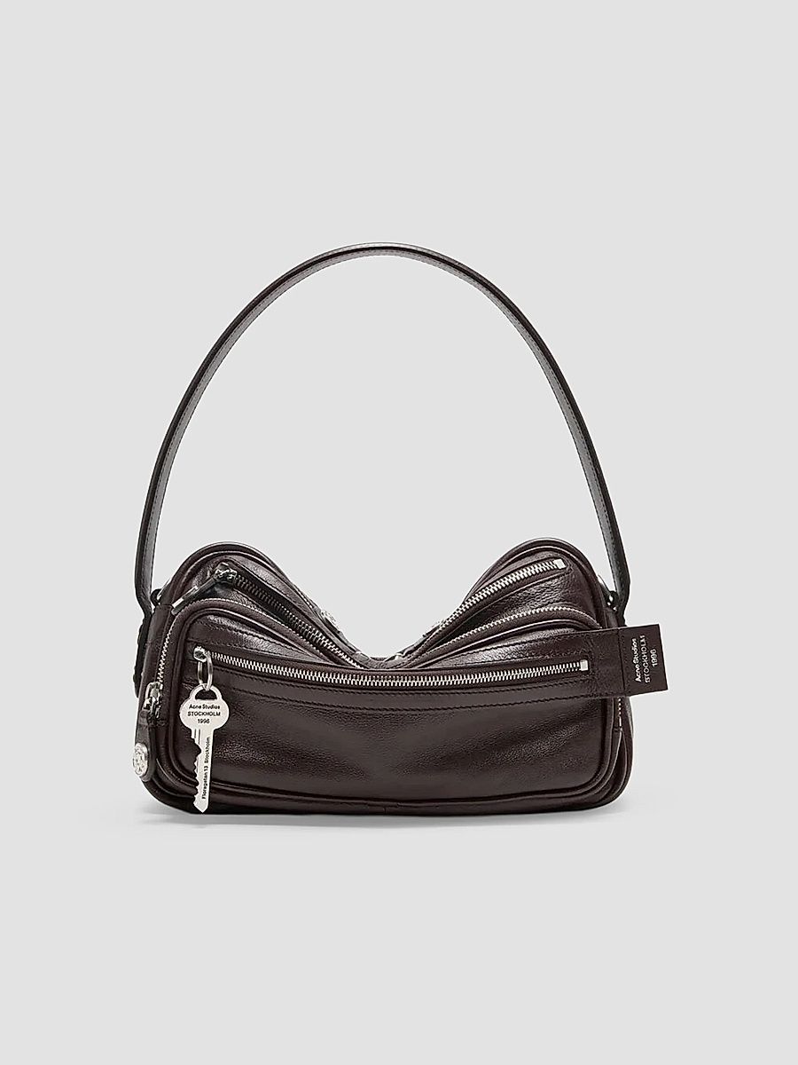 Men's Camero V Leather Shoulder Bag - Caramel Brown