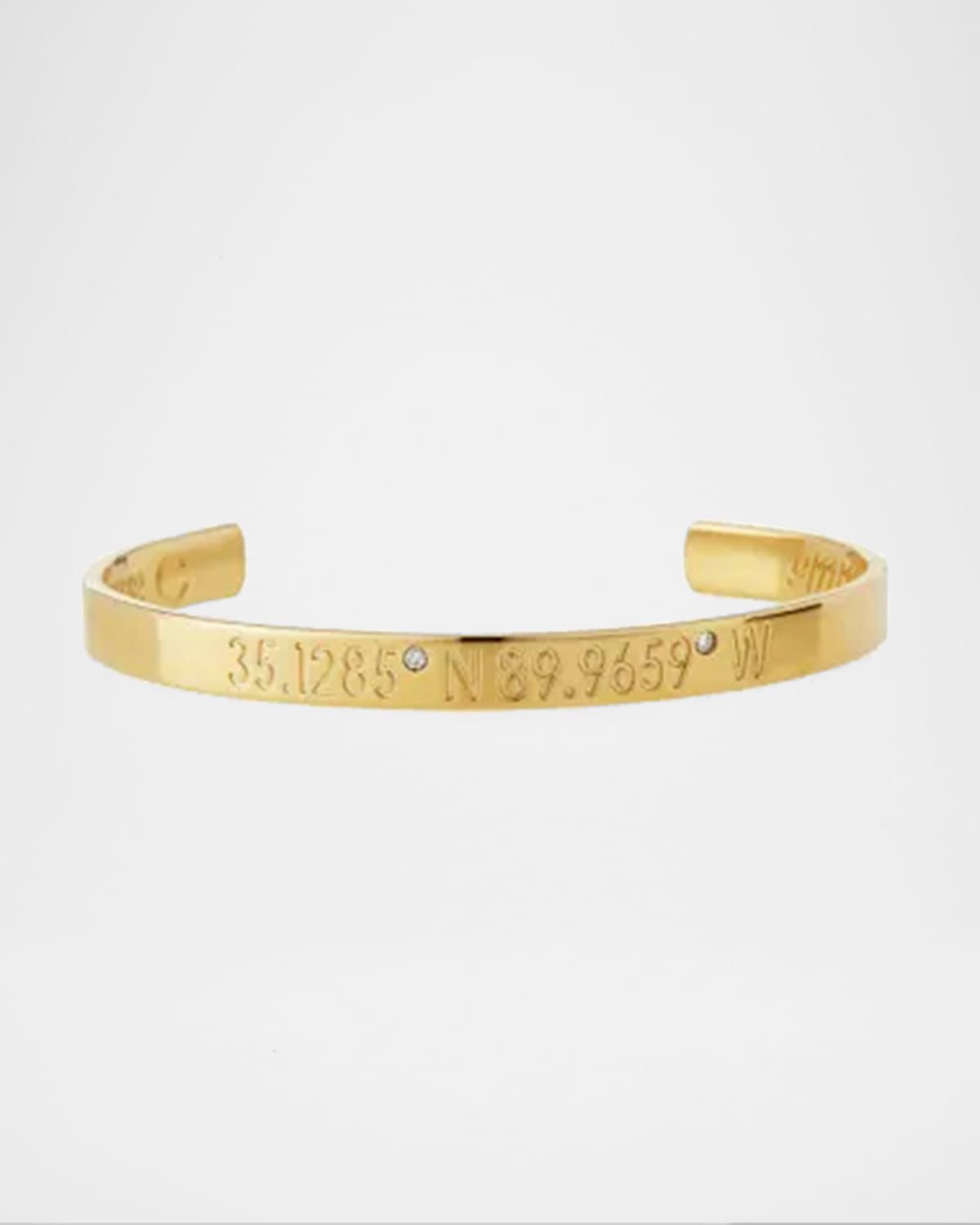 Legend Engraved Diamond Bangle Bracelet