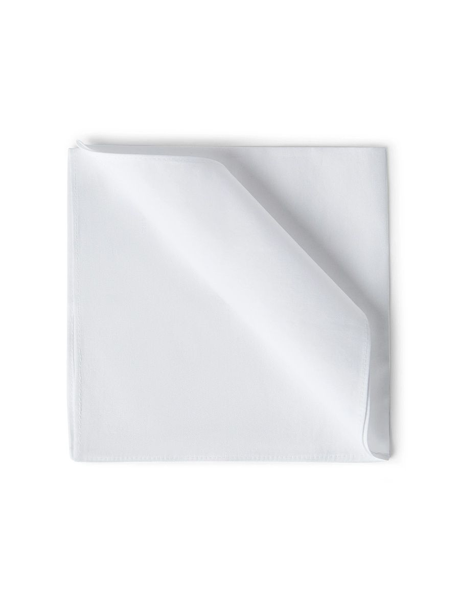 Men's Sea Island Cotton Twill Pocket Square for Tuxedo - White