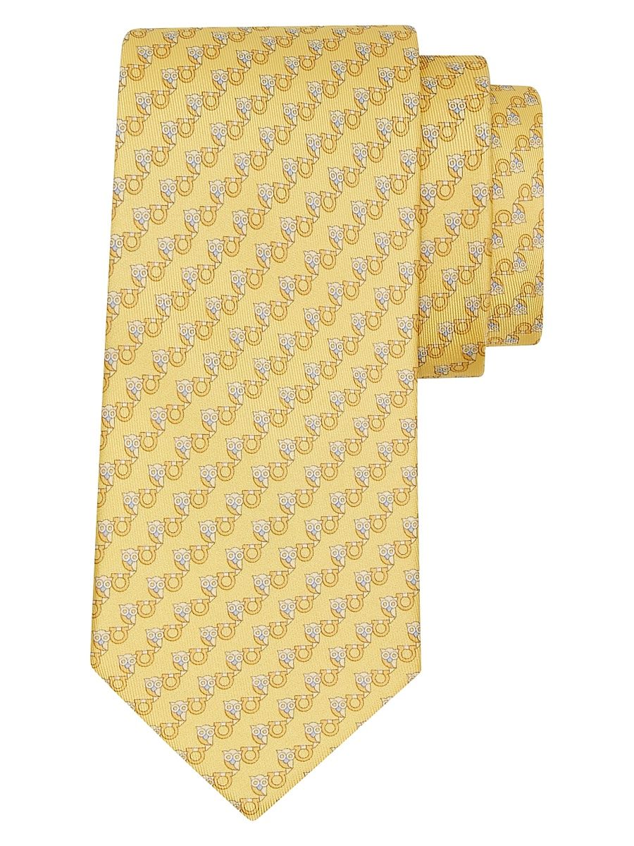 Men's Owl Gancio Silk Tie - Giallo