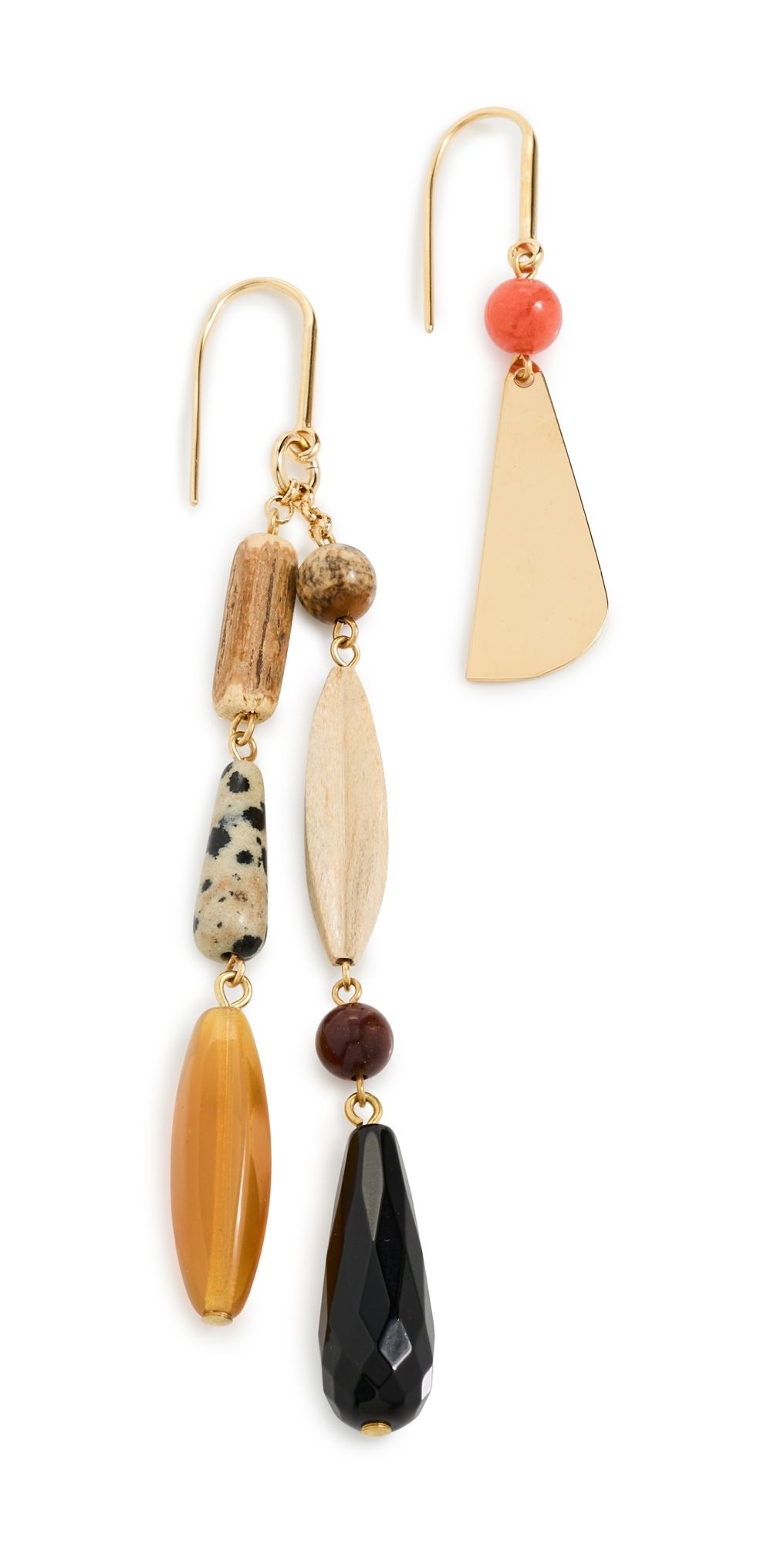 Isabel Marant Asymmetric Earrings Natural One Size